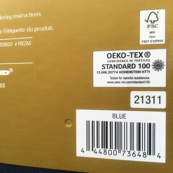 brand new Set of 8 Everhome Solid Color Navy Blue Fabric Napkins with Tassels - Picture 10 of 10